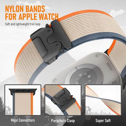 Trail Loop Band for Apple Watch Ultra/2 Bands 49mm 46mm 45mm 44mm 42mm 41mm 40mm 38mm Men Women,Braided Elastic Weave Nylon Sport Strap Soft Fabric Wristband for iWatch Series 10 9 8 7 6 5 4 3 SE 2nd in Saudi Arabia