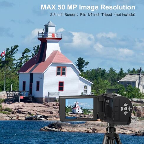 Camcorder Video Camera 2.7K 50MP 16X Digital Zoom Vlogging Camera with LED Fill Light for YouTube, 2.8 Inch LCD Screen Camcorder with 32GB SD Card, 2 Batteries in Saudi Arabia