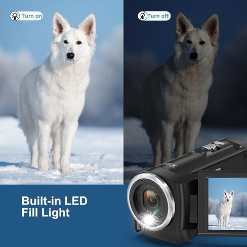 Camcorder Video Camera 2.7K 50MP 16X Digital Zoom Vlogging Camera with LED Fill Light for YouTube, 2.8 Inch LCD Screen Camcorder with 32GB SD Card, 2 Batteries in Saudi Arabia