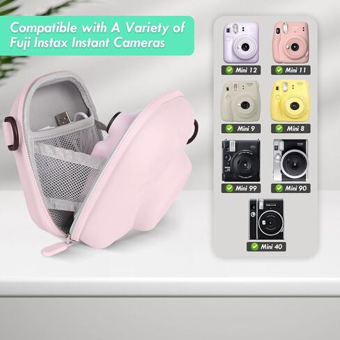 حالة تخزين EVA الصلبة متوافقة على نطاق واسع مع Fujifilm Instax Mini 12/11/9/8/99/90/40 ، حالة حماية فورية للكاميرا مع حزام قابل للتعديل - النعناع الأخضر in Kuwait