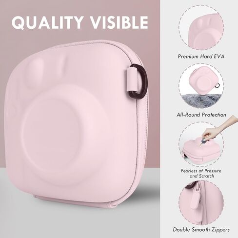 حالة تخزين EVA الصلبة متوافقة على نطاق واسع مع Fujifilm Instax Mini 12/11/9/8/99/90/40 ، حالة حماية فورية للكاميرا مع حزام قابل للتعديل - النعناع الأخضر in Kuwait