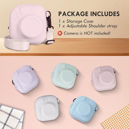 حالة تخزين EVA الصلبة متوافقة على نطاق واسع مع Fujifilm Instax Mini 12/11/9/8/99/90/40 ، حالة حماية فورية للكاميرا مع حزام قابل للتعديل - النعناع الأخضر in Kuwait