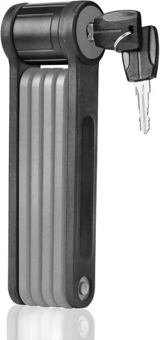 BIGLUFU Bike Lock Bicycle Scooter Motorcycle Folding Locks with 4Keys, Fold Chain Heavy Duty Alloy Steel Foldable Lock with Mounting Bracket 2pc Straps, 86cm/34 Unfolding, 1.92 lbs in Kuwait