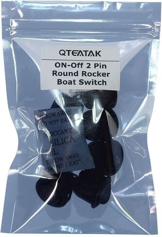QTEATAK 8 Pcs SPST Snap-in ON-Off 2 Pin Snap Rocker Boat Switch Black AC 250V 15A 125V 20A for Car Auto Boat Household Appliances in Kuwait