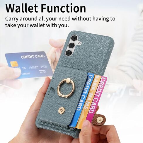 Asuwish Phone Case for Samsung Galaxy A54 5G Wallet Cover with Screen Protector and Thin Slim Ring Stand Credit Card Holder Leather Cell Accessories A545G A 54 54A 4G G5 SM A546U Women Men Blue in Saudi Arabia