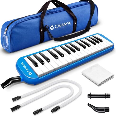 CAHAYA Melodica 32 Keys Double Tubes Mouthpiece Air Piano Keyboard Musical Instrument with Carrying Bag 32 Keys, Black, CY0050-1 in Kuwait