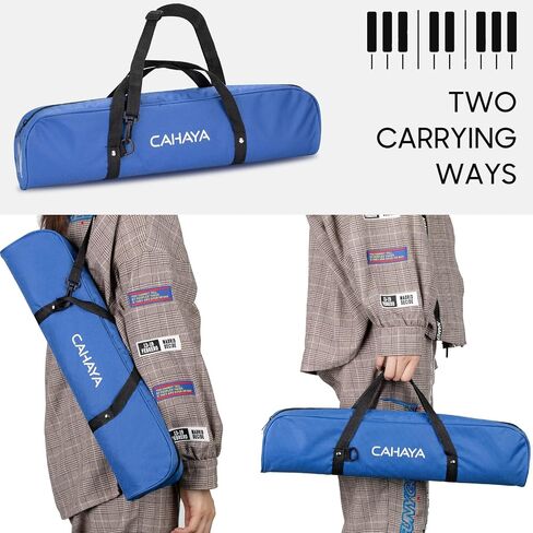 CAHAYA Melodica 32 Keys Double Tubes Mouthpiece Air Piano Keyboard Musical Instrument with Carrying Bag 32 Keys, Black, CY0050-1 in Kuwait
