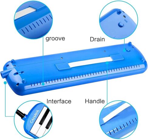 CAHAYA Melodica 32 Keys Double Tubes Mouthpiece Air Piano Keyboard Musical Instrument with Carrying Bag 32 Keys, Black, CY0050-1 in Kuwait