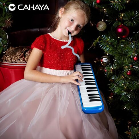 CAHAYA Melodica 32 Keys Double Tubes Mouthpiece Air Piano Keyboard Musical Instrument with Carrying Bag 32 Keys, Black, CY0050-1 in Kuwait