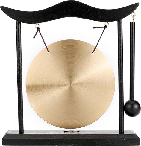 جرس طاولة سطح المكتب Mose Cafolo Zen Art Brass Feng Shui، تنين مع رموز تايجي، يصدر صوتًا واضحًا، تماثيل قابلة للجمع in Kuwait