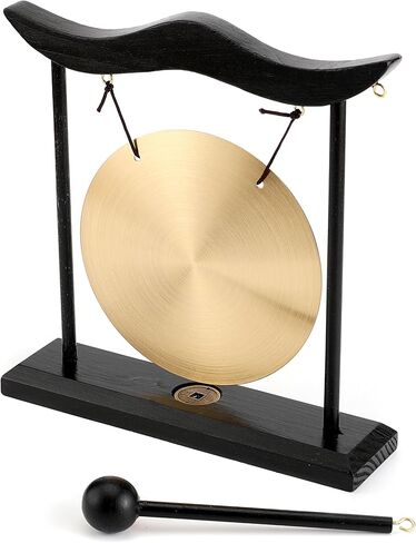 جرس طاولة سطح المكتب Mose Cafolo Zen Art Brass Feng Shui، تنين مع رموز تايجي، يصدر صوتًا واضحًا، تماثيل قابلة للجمع in Kuwait
