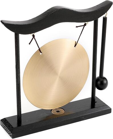 جرس طاولة سطح المكتب Mose Cafolo Zen Art Brass Feng Shui، تنين مع رموز تايجي، يصدر صوتًا واضحًا، تماثيل قابلة للجمع in Kuwait