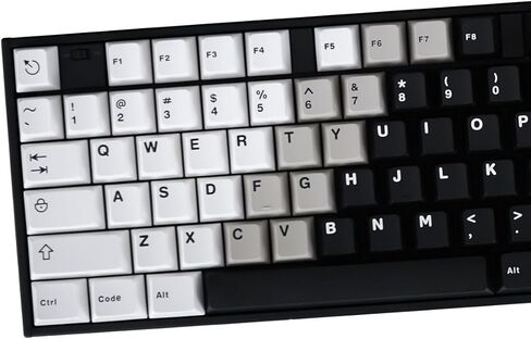 White Black Gradient Keycaps Set Cherry Profile Doubleshot Custom Keycaps 121 Keys for 61 64 87 104 108 Cherry MX Switches Mechanical Keyboards in Saudi Arabia