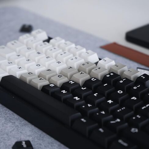 White Black Gradient Keycaps Set Cherry Profile Doubleshot Custom Keycaps 121 Keys for 61 64 87 104 108 Cherry MX Switches Mechanical Keyboards in Saudi Arabia