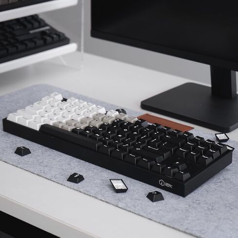 White Black Gradient Keycaps Set Cherry Profile Doubleshot Custom Keycaps 121 Keys for 61 64 87 104 108 Cherry MX Switches Mechanical Keyboards in Saudi Arabia