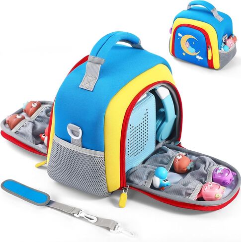 Portable Travel Organizer Carrying Case Compatible with Toniebox Audio Player, Tonies Figures, Headphones and Charging Station, Storage Carrier Bag for Toniebox Starter Kit (Blue) in Saudi Arabia
