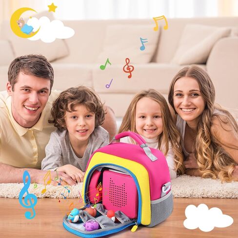 منظم السفر المحمول الذي يحمل علبة متوافقة مع مشغل صوت Toniebox ، وأرقام Tonies ، وسماعات الرأس ، ومحطة الشحن ، وحقيبة حاملة التخزين لـ Toniebox Starter Kit (Blue) in Saudi Arabia