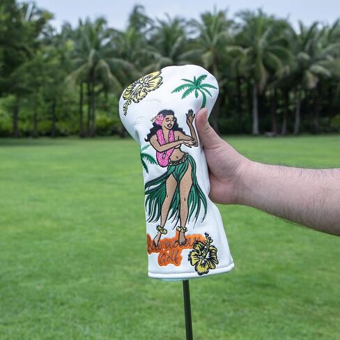 Hawii Style Golf Club Covers Driver Headcover 3 Wood Head Cover Hybrid/Rescue Headcover, 1pc or 3pcs Golf Headcovers Set 1 3 X, Premium Faux Leather Golf Accessories for Men in Kuwait