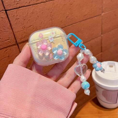 علبة زهرية واضحة للجيل الرابع من Airpods ، سماعات أذن ناعمة ، غطاء واقية ناعمة للنساء جرلي (الفراشة الوردية) in Kuwait