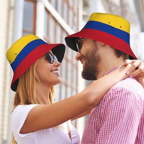 Cute Colombia Flag Bucket Hats for Women Men Packable Colombian Bucket Fisherman Hat Outdoor Summer Beach Sun Hats in Saudi Arabia
