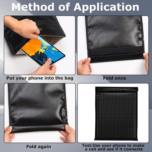 4 Pack Faraday Bags EMP Proof for Tablets, RFID Key Fob Signal Blocker Pounch Fireproof & Waterproof Cell Phone Signal Blocking Bag Anti-Tracking Go Dark Faraday Bag in Saudi Arabia