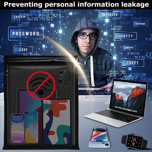 4 Pack Faraday Bags EMP Proof for Tablets, RFID Key Fob Signal Blocker Pounch Fireproof & Waterproof Cell Phone Signal Blocking Bag Anti-Tracking Go Dark Faraday Bag in Saudi Arabia