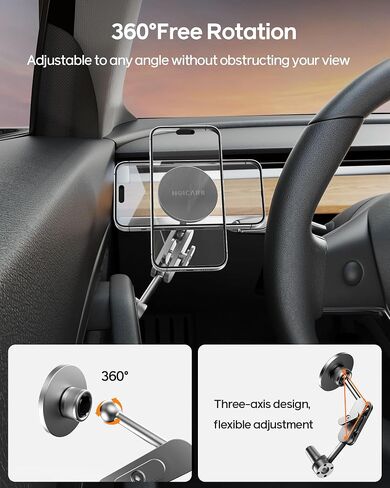 Mag-Safe Car Phone Mount for Tesla Model Y(2019-2025) & Model 3 (2017-2023) Magnetic Phone Holder Mount for iPhone 16/15/14/13/12, Door-Install Phone Holder for Tesla Model 3/Y Accessories in Saudi Arabia