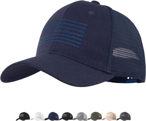 Heathered American Flag Hat Trucker Cap – Regular/XXL Big Head Men Women Mesh-Back Baseball Hat Snapback in Saudi Arabia