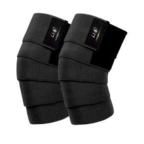 (Elastic Knee Wraps for Weightlifting, Sport Knee Wraps perfect for Weightlifting, CrossFit, Deadweight, Squats & Fitness Training, 74'' Knee Straps for Man & Woman. (gray)