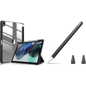 Fintie Hybrid Slim Case for iPad Air 13-inch (M2) 2024 Bundle with Silicone Sleeve for Apple Pencil Pro & Apple Pencil 2nd Generation