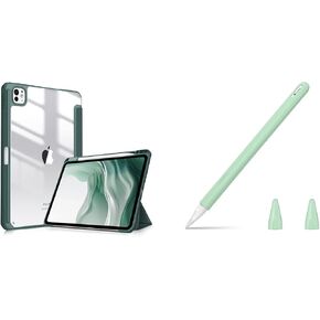 Fintie Hybrid Slim Case لـ iPad Pro 11 بوصة M4 (2024) مع غلاف السيليكون لـ Apple Pencil Pro & Apple Pencil 2nd Generation
