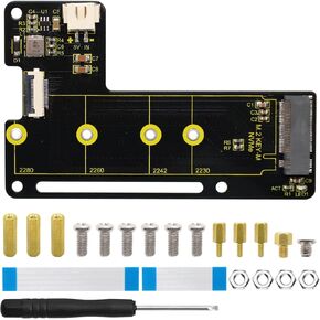 keyestudio pi 5 nvme ssd pip pcie board Peripheral Board PCIe M.2 مع مجموعات المسمار الإضافية لـ 2280/2260/2242/2230 NVME SSD لـ Raspberry PI 5