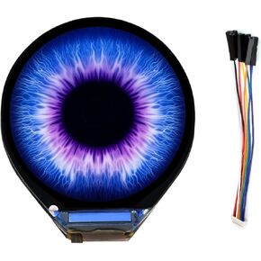 waveshare 160×160 Resolution 65K Colors 0.71inch Round LCD Display Module Compatible with Raspberry Pi Pico / ESP32 / Arduino，Embedded GC9D01 Driver, SPI Interface