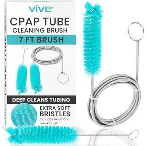 Vive CPAP Tube Cleaning Brush - Stainless Steel Cleaner for Mask and Pipe - Wire Bristle Solution - for 7 Foot Hose and 22 mm Diameter - Portable, Flexible and to Easily Clean Standard Tubing Kit