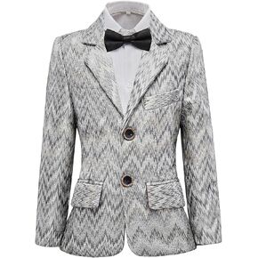Boys Formal Suit Blazer Two-Button Jacket Coat for Kids School