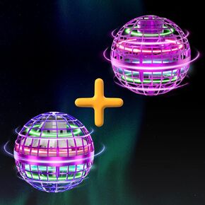 Tikduck 1 Pack Illusory Purple Flying Orb Ball, 1 Pack Purple Updated Flying Orb Ball, 1 Pack Orange Flying Orb Ball, 2024 Cool Stuff Christmas Birthday Toy Gift, for Kids Age 6 7 8 9 10
