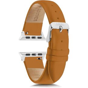 شريط Apple Watch المتوافق - جلد ، 41 مم و 38 مم ، بني للنساء - السلسلة 4