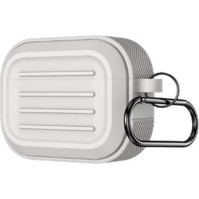 Compatible with AirPods pro and pro2 - Comes with a Carabiner, Soft Silicone Protective Cover, Supports Wireless Charging, Shockproof, Provides Comprehensive Protection (Khaki)