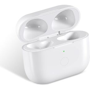Wireless Charging Case Compatible with AirPod 3rd Generation, Air Pod 3 Charger Case Replacement with Bluetooth Pairing Sync Button,Without Earbuds,White