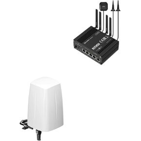 Teltonika RUTM50000000 Industrial 5G Cellular Router with Teltonika PR1ICA70 Outdoor Antenna