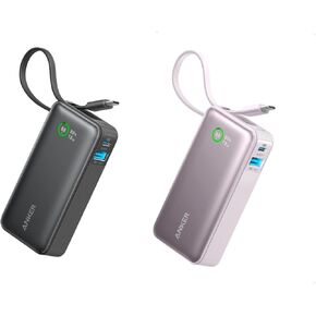 Anker Nano Power Bank, 10,000mAh Portable Charger with Built-in USB-C Cable, 30W Recharging, 30W Max Output with 1 USB-C, 1 USB-A, for iPhone 16/15 Series, MacBook, Galaxy, AirPods, and More（Black and