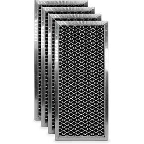 WB02X10956 Microwave Charcoal Air Filter for GE JX81H Measures 3-7/8 X 8-6/8 4 Pack