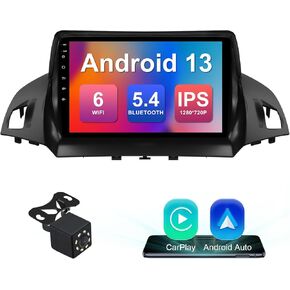 2+32G 9 بوصة Android 13 Stereo For Ford Escape 2013 ، 2014 ، 2015 ، 2016 IPS Touchscreen Screen Screen Radio مع Carplay & Android Auto Support Camera GPS FM Navi BT SWC