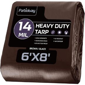 Tarp 10x20FT, 16 Mil Large Tarp, Tarps Heavy Duty Waterproof with Grommets Every 23.6", 420D Thick Plastic Tarp, UV Resistant Tear&Fade Resistant, Reinforced Edges for Outdoor Pool Camp Tent