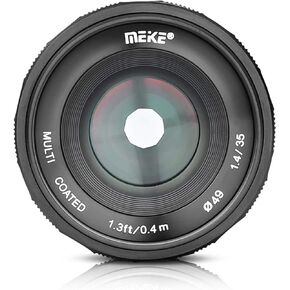 MEIKE 35mm F/1.4 Manual Focus Large Aperture Lens Compatible with Sony APS-C Mirrorless Camera Such as A6000 A6300 A6500
