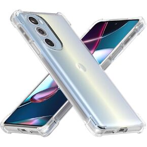 Case for Motorola Edge Plus 2022 / Edge Plus 5G UW 2022, Crystal Clear Cover with Reinforced Corner Bumper Slim Fit Shockproof Flexible TPU Phone Case - Transparent