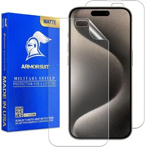 ArmorSuit 2 Pack Paper-Feel Texture Screen Protector for iPhone 15 Pro [6.1-inch] Case Friendly MilitaryShield Matte Film - Made in USA