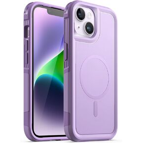 JETech Case for iPhone 14 Plus 6.7-Inch Compatible with MagSafe, Heavy Duty Dual-Layer Rugged Protection, Shockproof Protective Tough Phone Magnetic Cover (Black)
