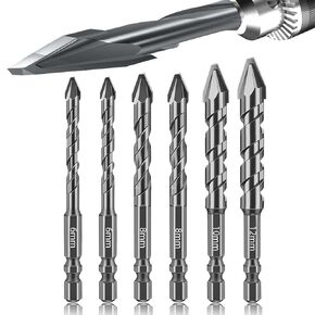 High-Strength Eccentric Twist Drill Bit - Pack of 8 Twist Drill Bits Concrete/Glass/Concrete Masonry Drill Bit Set with Bit Storage Case…
