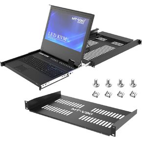 17" LCD KVM Console 8 Port HDMI + 1U 19" Rack Shelf with Screws